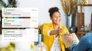 Business engaging with customer in person and online