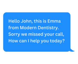 Missed call text message