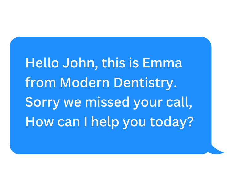 Missed call text message